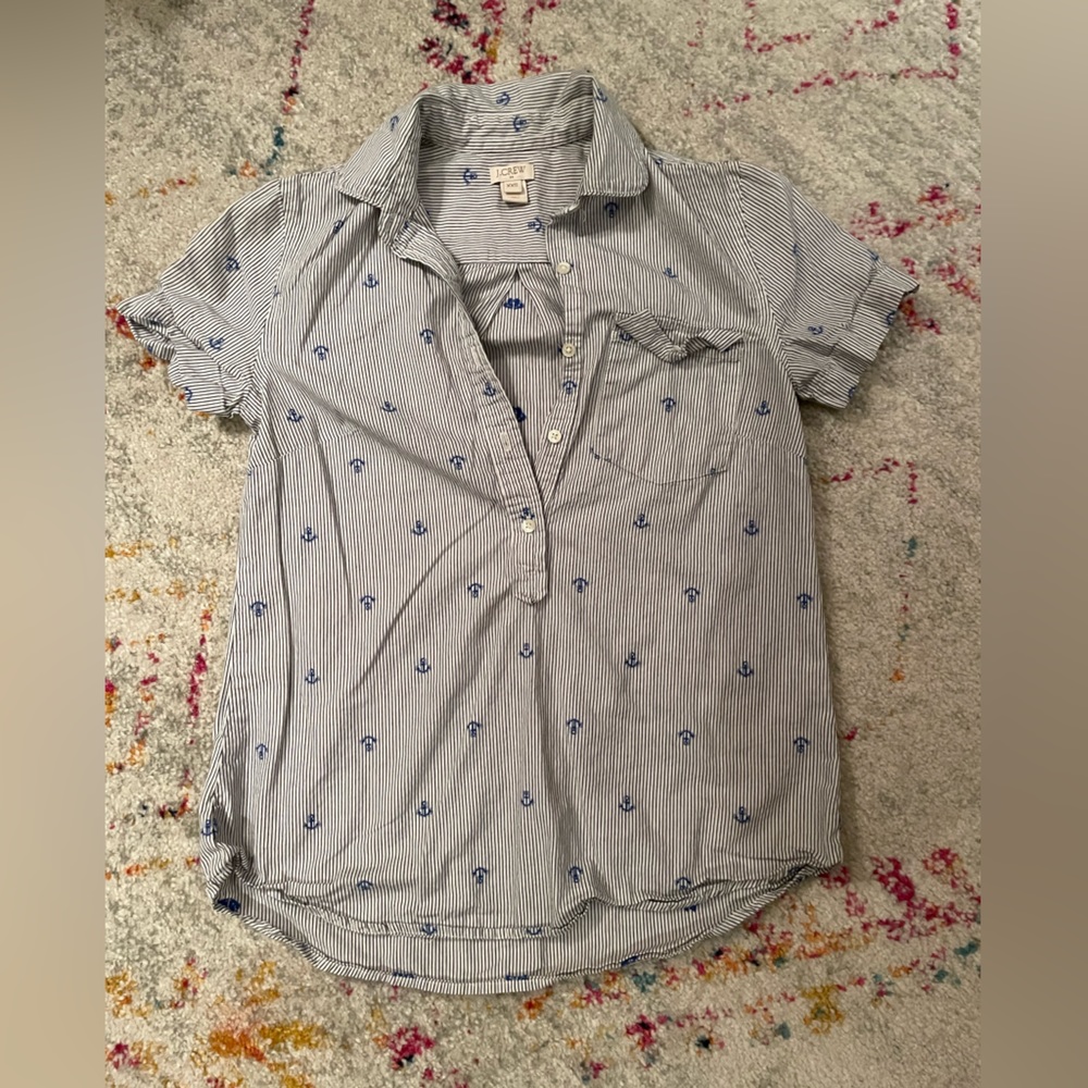 J.Crew 1/4 button up, short sleeve
